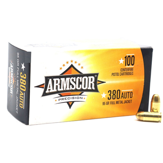 ARMSCOR AMMO 380ACP 95GR FMJ 100/12 VALUE PACK - Ammunition